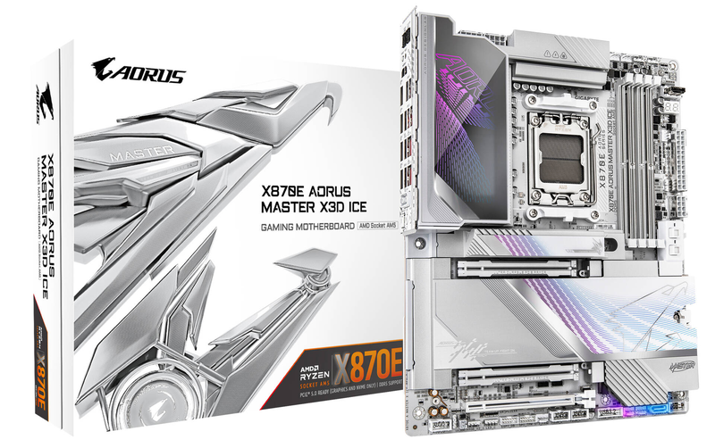 Gigabyte x870e aorus master x3d ice am5 atx motherboard, , medium-null