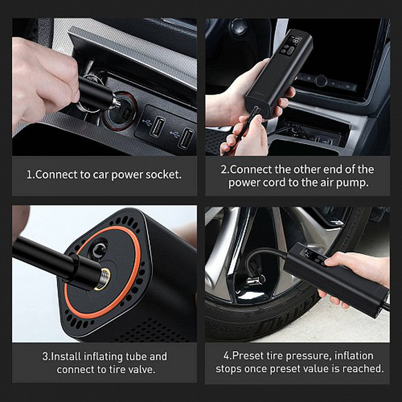 Baseus car inflator pump wired super mini, , medium-null