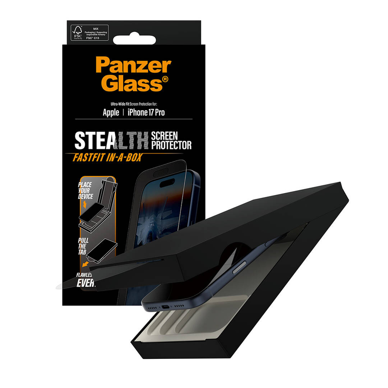 Panzerglass / screen protector for mobile phone / uwf stealth, en / glass / frame colour black / for apple iPhone 17 pro, , medium-null