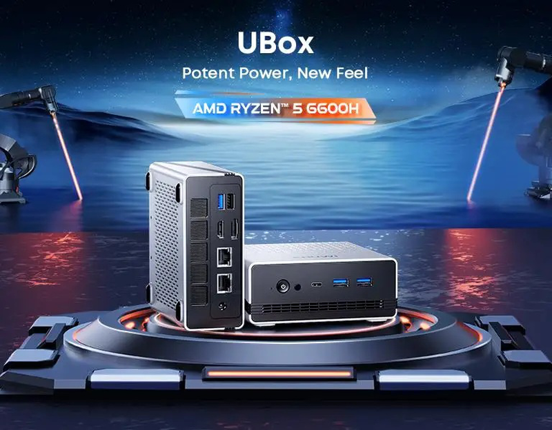 Chuwi  mini pc ryzen 5 6600h 16GB ddr5, 512GB pcie 3.0 SSD, Wi-Fi 6 | bluetooth 5.2, 2.5 gigabit lan, win11 pro, , medium-null