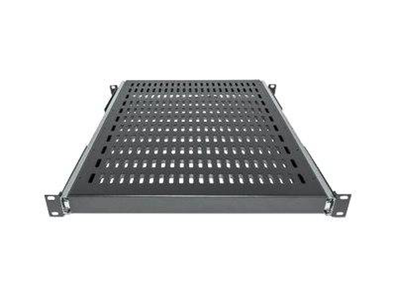 Intellinet 19" sliding shelf, 1u, for 600 to 800mm depth cabinets & racks, shelf depth 350mm, black / rack shelf / black, ral 9005 / 1u / 19", , medium-null