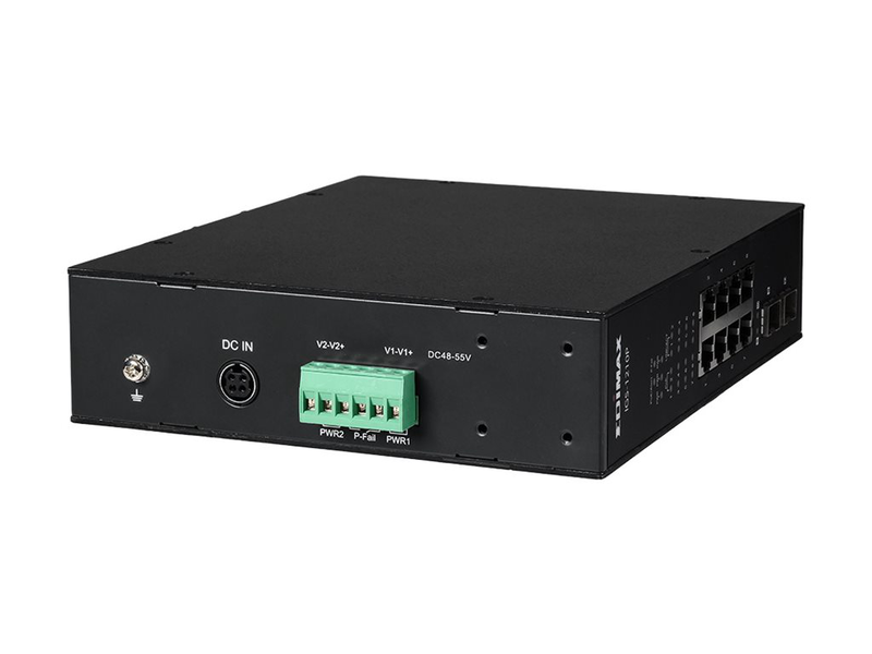 Edimax igs-1210p industrial gigabit poe+ switch | 8GB poe+ + 2 sfp | 240w | external power adapter | network equipment, , medium-null