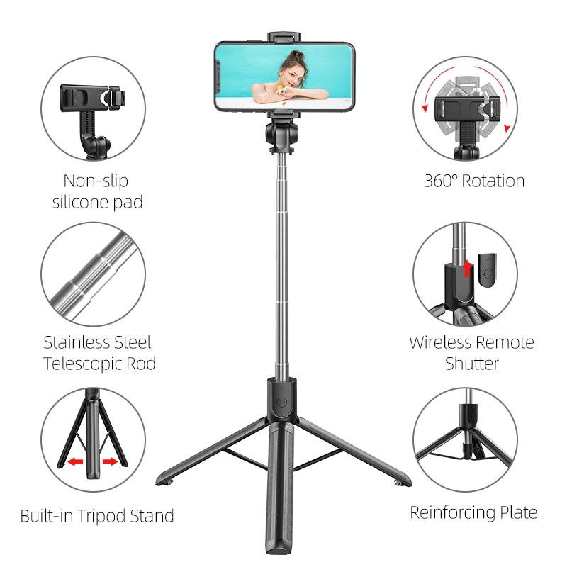 Adjustable phone tripod-null