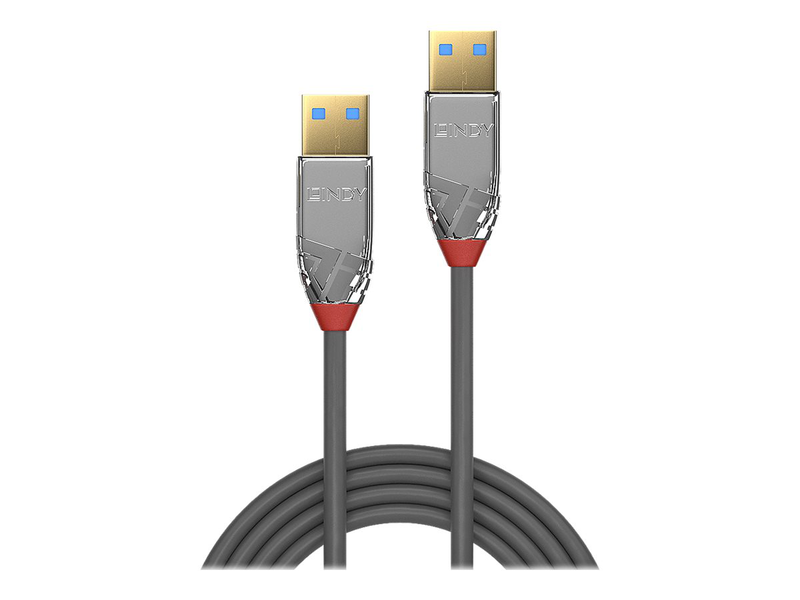 Lindy cromo - USB cable - USB type a (m) to USB type a (m) - USB 3.0 - 1 m - round - grey-null