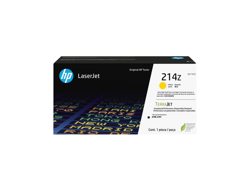 Hp 214z original yellow ultra high yield toner cartridge w2142z 26000 pages for color laserjet enterprise 6700 6701dn-null