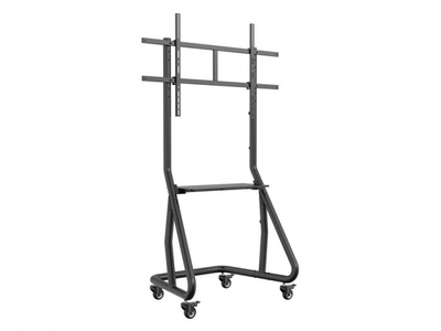 Equip heavy-duty TV trolley (standalone) 1.7m high w/shelf holds one 60" to 105" TV, Black, medium