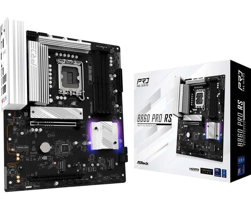 Asrock b860 pro rs motherboard atx lga1851 intel b860 ddr5 pcie 5.0 m.2 Gen5 2.5G lan-null