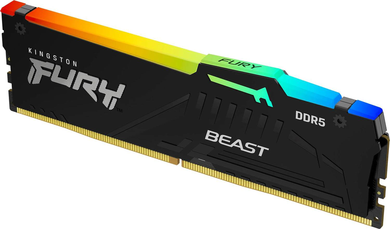 Kingston fury beast rgb black ddr5 32GB (1x32GB) 5600mt/s cl36 dimm memory kf556c36bbe2a-32 AMD expo intel xmp-null