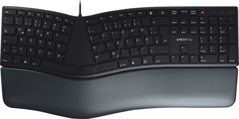 Cherry kc 4500 ergo - keyboard - USB - qwertz - german - black, , medium-null