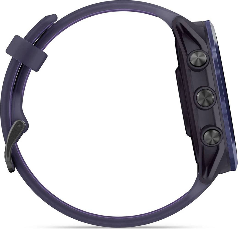 Garmin forerunner 570 GPS running smartwatch | 47mm | amOLED | indigo aluminium | translucent imperial purple/indigo band, , medium-null
