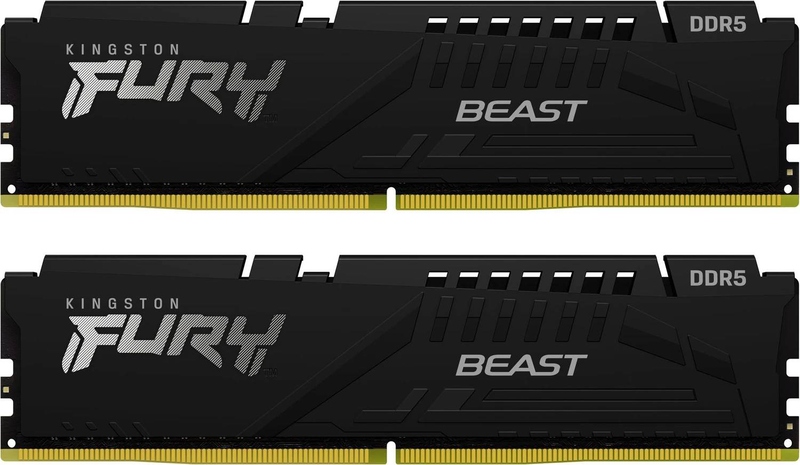 Kingston fury beast 64GB 2x32GB ddr5 5600mt/s cl36 desktop memory kit black-null