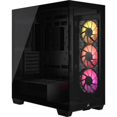 Corsair 3500x argb windowed mid-tower tempered glass - black (cc-9011278-ww), Black, medium