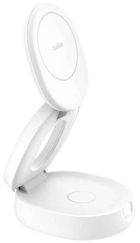 Belkin boostcharge / wireless charging stand / 2-in-1, qi2, magnetic, foldable + ac power adapter / 15 watt / white, , medium-null