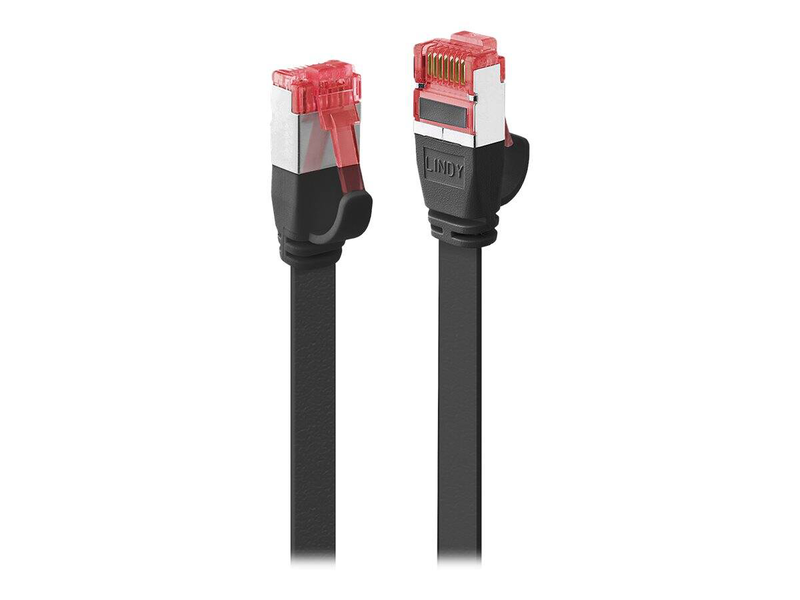 Lindy - patch cable - rj-45 (m) to rj-45 (m) - 10 m - u/ftp - cat 6 - snagless, flat - black-null