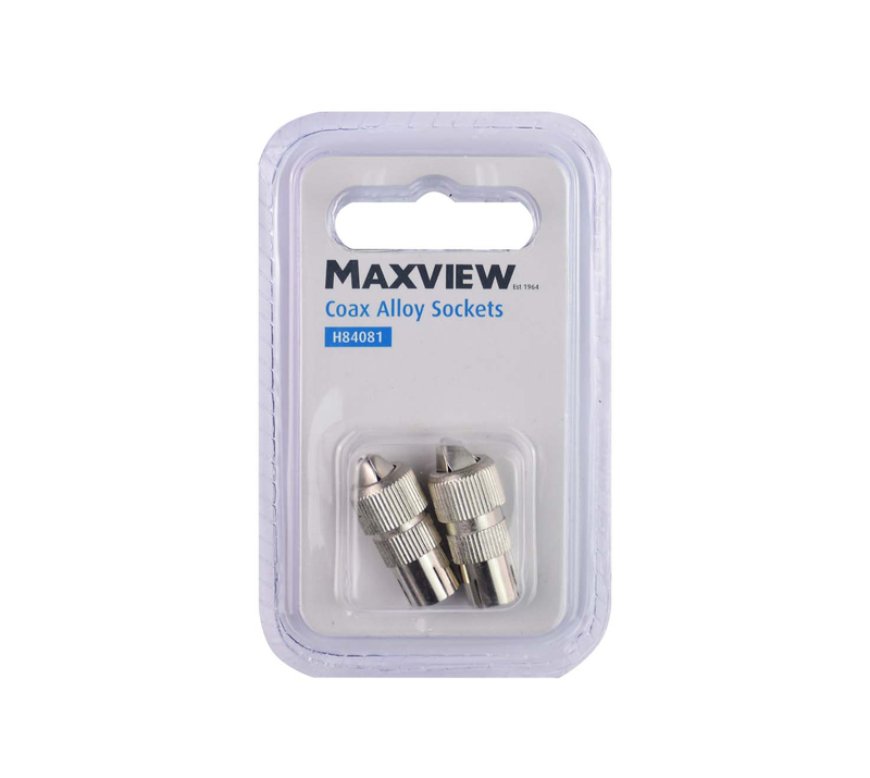 Maxview h84081 2 female coax alloy socket, , medium-null