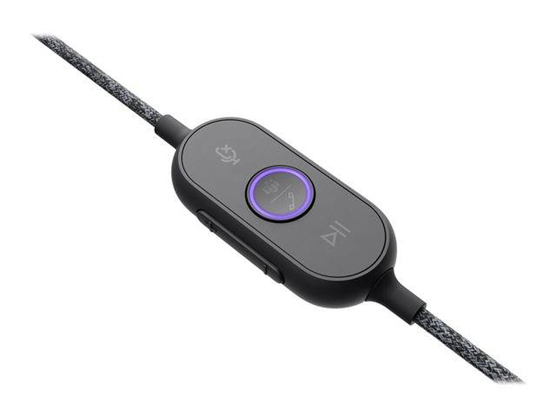 Logitech zone wired msft teams 981-000870 USB-c wired on-ear business headset noise-canceling mic graphite-null