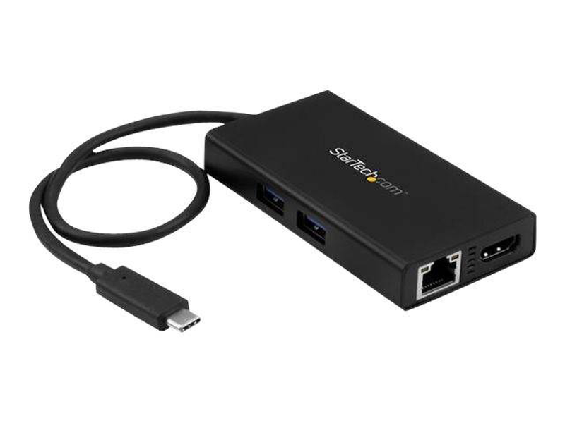 Startech dkt30chpd USB-c multiport adapter &mdash; 4k HDMI, gigabit ethernet, 2x USB-a 3.0, 60w power delivery, space grey-null