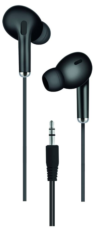 2go stereo in-ear earphones black wired 3.5mm jack with microphone for music and calls-null