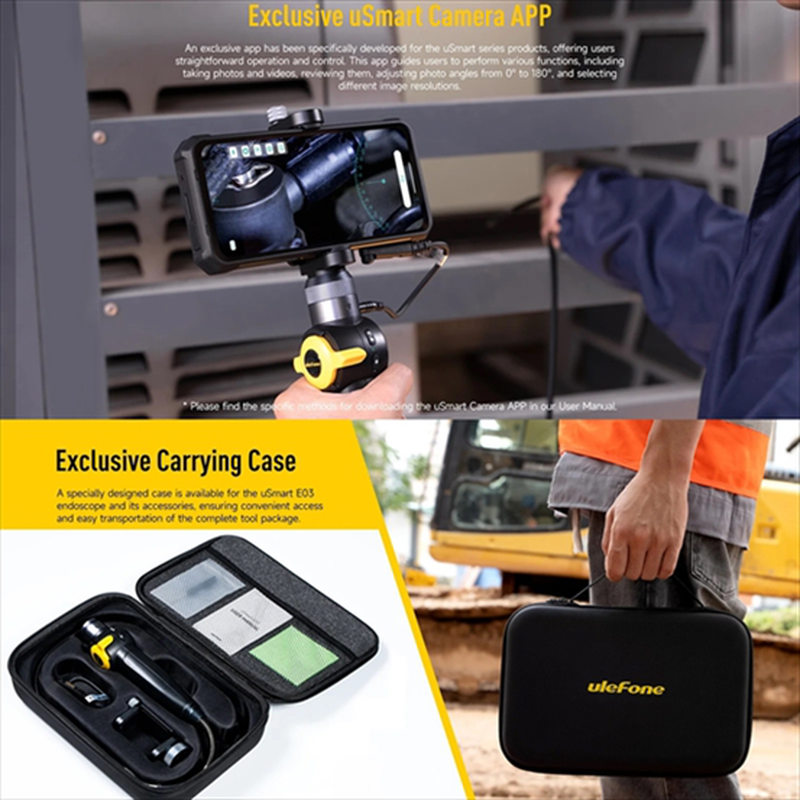 Ulefone usmart e03 2-way 180° rotation endoscope 2m ip67, , medium image number null