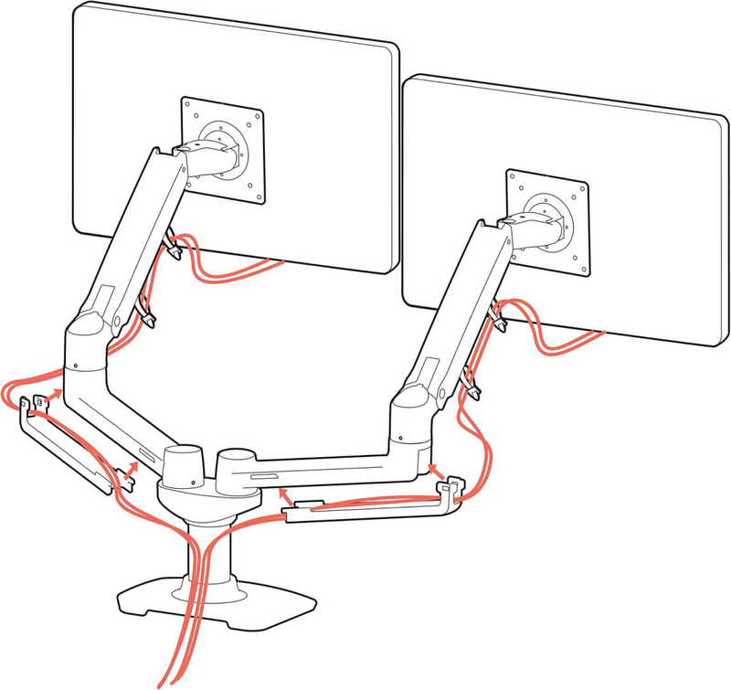 Ergotron lx dual side-by-side monitor arm 45-491-216 desk mount for 2 displays up to 27 inch white-null