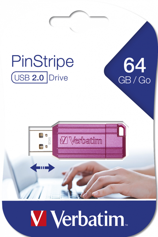 Verbatim USB 64GB pink pinstripe-null