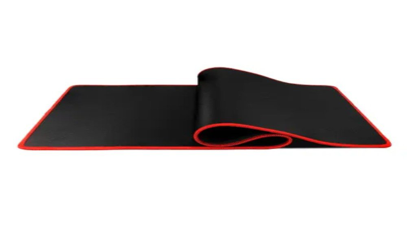 Gaming mouse and keyboard pad 700 x 300 x 3 mm black with red stitching, , medium-null