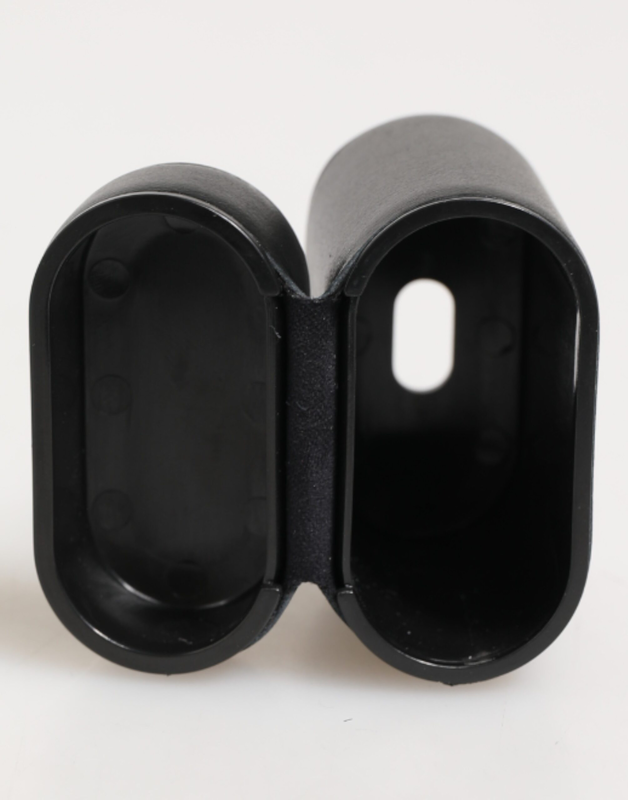 Black calfskin leather logo print flip holder AirPods case-null