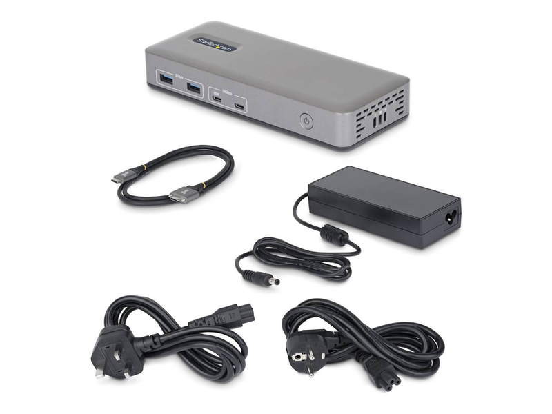 Startech 199ue-USBc-dock triple monitor 4k 60hz USB-c docking station 2x displayport HDMI 100w pd gbe driverless-null