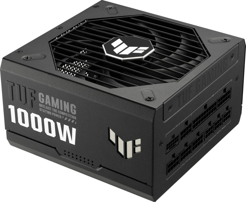 Asus tuf gaming 1000g 1000w atx power supply 80 plus gold fully modular atx 3.0 pcie 5.0 12vhpwr axial-tech black-null