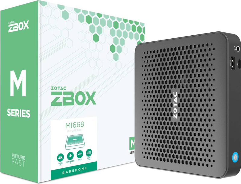 Zotac zbox edge mi648 barebone mini pc Intel Core i5-1340p iris xe ddr5 thunderbolt 4 Wi-Fi 6 no ram no SSD no os black-null