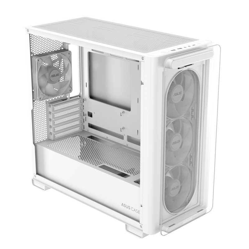 Asus pc case matx tempered glass 4xargb fans a23 plus white, , medium-null