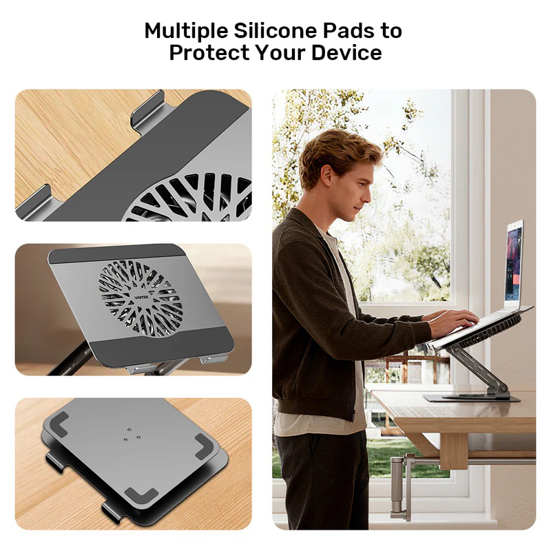 Unitek ot1098a laptop stand with 360 rotation & detachable cooling fan, , medium-null