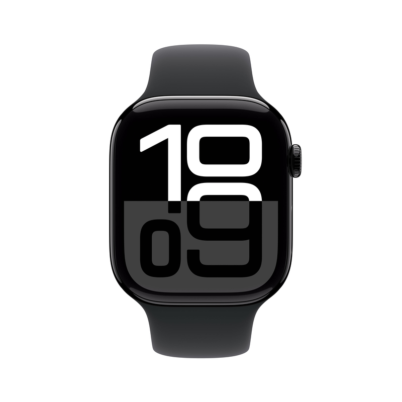 Apple watch series 10 GPS 46mm black aluminium case with black sport band - m/l-null