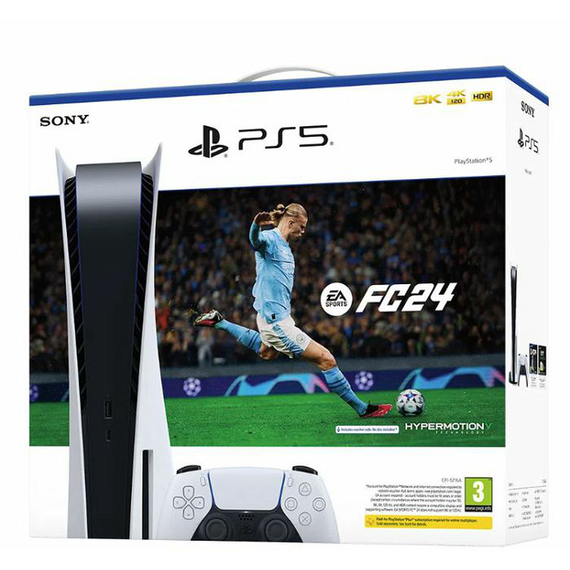 Sony playstation 5 disc edition 825GB cfi-1216a + ea sports fc24 white, , medium image number null