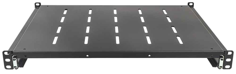 Intellinet 19" sliding shelf, 1u, 800 to 1000mm depth, shelf depth 550mm, black - rack shelf - black, ral 9005 - 1u - 19", , medium-null