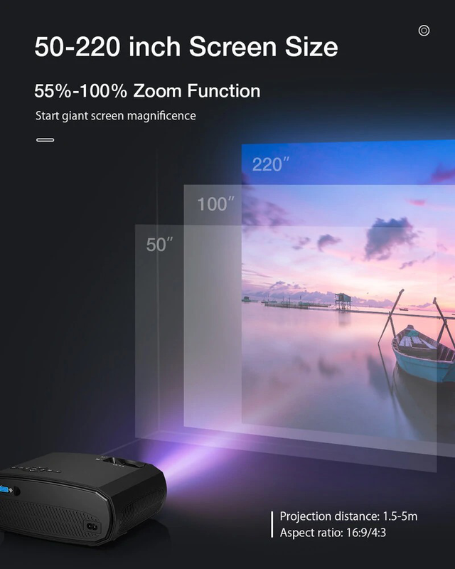 Blitzwolf bw-vp13 lcd projector FHD wireless cast screen bluetooth, , medium-null