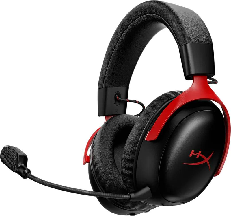 Hyperx cloud III s wireless gaming headset a59z0aa 53mm drivers dts spatial audio 2.4GHz bluetooth 5.3 detachable mic red black-null