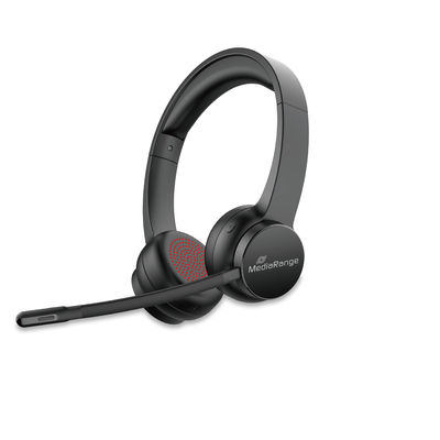 Mediarange wireless enc stereo headset with rotatable microphone arm, , medium