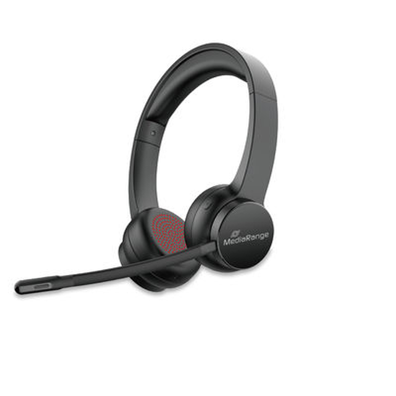 Mediarange wireless enc stereo headset with rotatable microphone arm, , medium-null