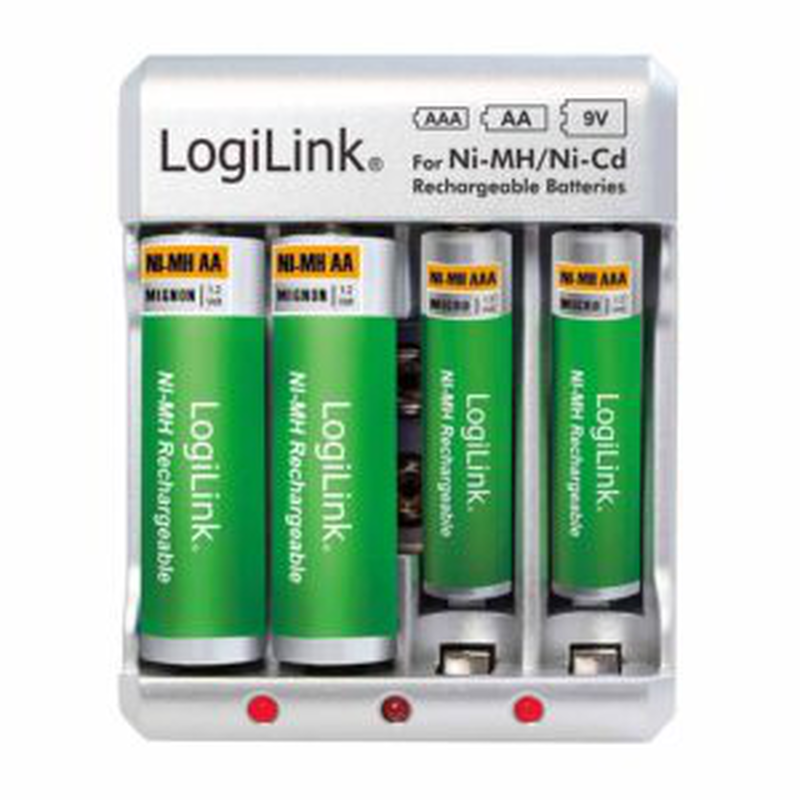 Pa0168 battery charger for aa/aaa/9v rechargable logilink, , medium-null