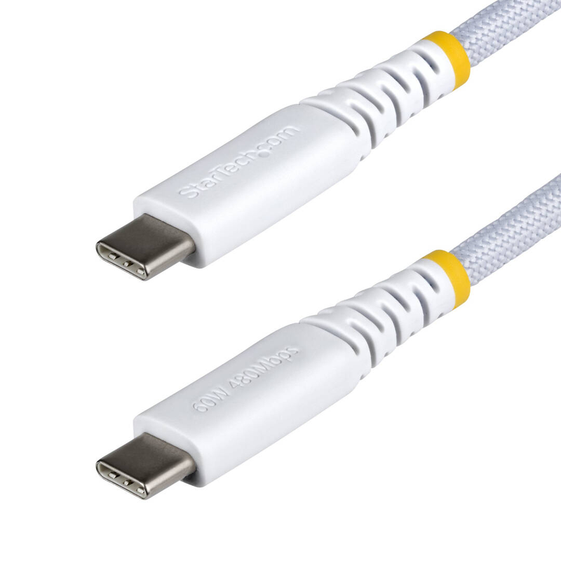 Startech.com / USB cable / 24 pin USB-c (m) to 24 pin USB-c (m) / USB 2.0 / 3 a / USB power delivery (60w), straight, rugged, power delivery 2.0 support / white-null