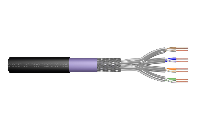 Digitus cat.7 s/ftp burial installation cable, 500 m, simplex, pe / 500 m / cat7 / s/ftp (s-stp) / black-null