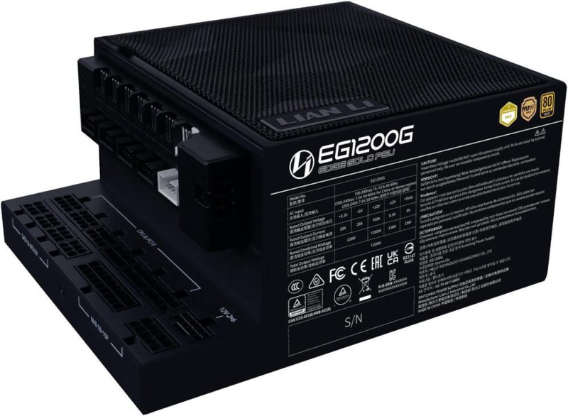 Lian li edge 1200w 80+ gold (with USB hub) fully modular atx power supply black-null