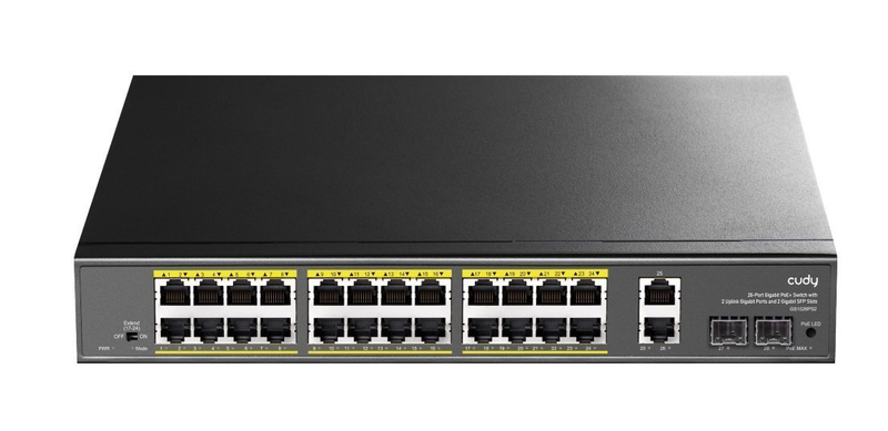 Product image: Cudy switch poe gigabit 24poe + 2GBe + 2sfp uplink 300w r/m gs1026ps2, , medium-null