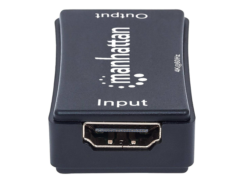 Manhattan HDMI repeater, 4k@60hz, active, boosts HDMI signal up to 40m, black, three year warranty, blister - video/audio extender - HDMI - up to 40 m-null