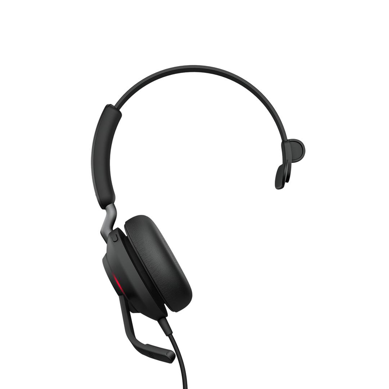 Jabra evolve2 40 se uc mono wired headset USB-c extended cord noise isolating black-null