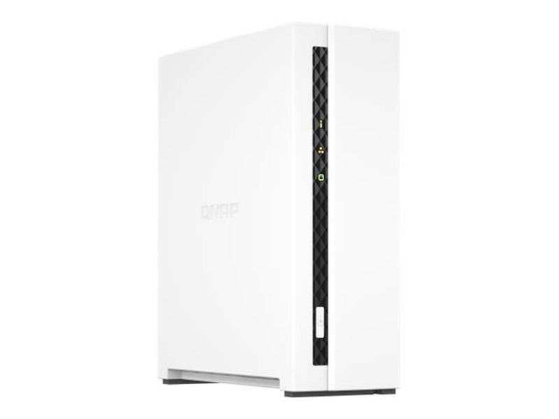 Qnap ts-133 1-bay diskless nas arm cortex-a55 quad-core 2GB ddr4 gigabit ethernet built-in npu ai white-null