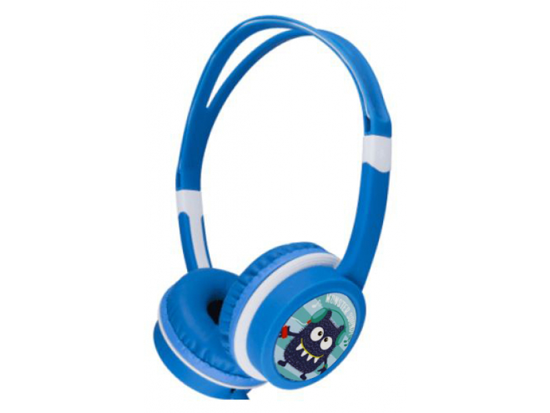 Gembird mhp-jr-b kids wired headphones 85db volume limiter on-ear 3.5mm jack 1.2m blue-null