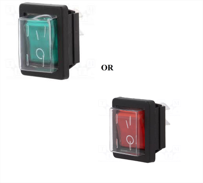 Rocket switch on-off 16a/250vac-green or red, , medium
