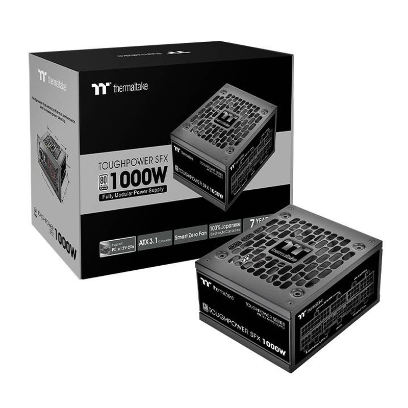 Thermaltake toughpower sfx 1000w sfx psu 80+ platinum atx 3.1 pcie 5.1 fully modular 12v-2x6 black-null